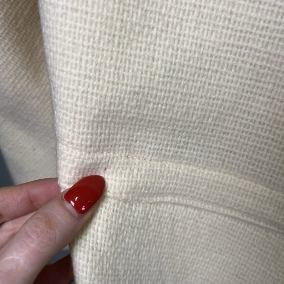 Vintage 60s Cream Wool Blend Tweed Swing Coat ILGWU Union Mid Century USA Mod - Picture 7 of 12